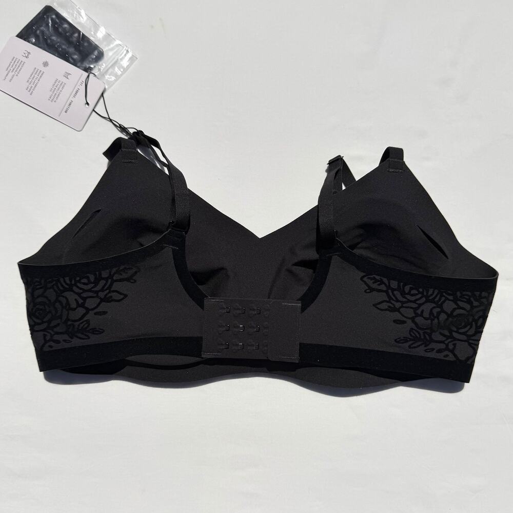 Honeylove Silhouette Bra Black Velvet Rose Womens Medium Wireless - Picture 5 of 7